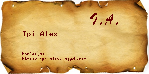 Ipi Alex névjegykártya